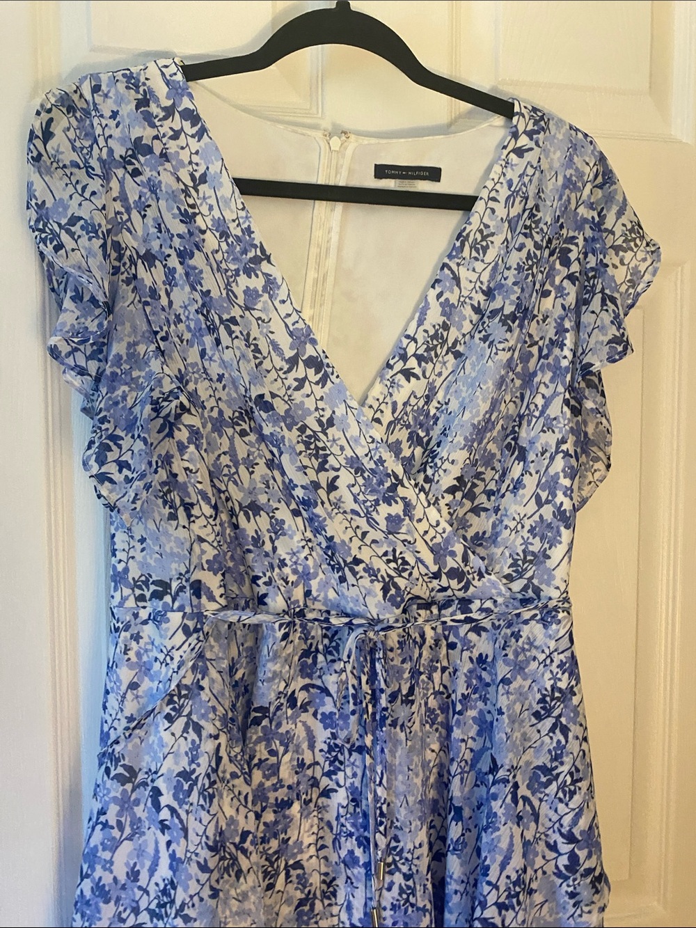 Tommy Hilfiger Blue Floral Wrap Mini Dress - Picture 4 of 4